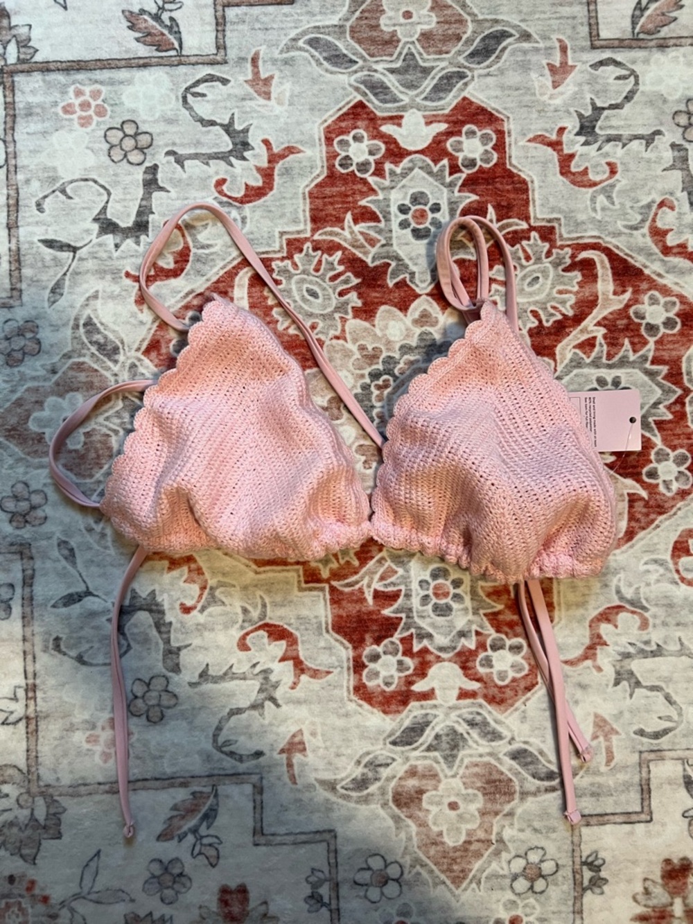 WILD FABLE Women’s Pink Crochet Triangle Bralette